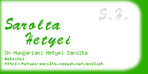 sarolta hetyei business card